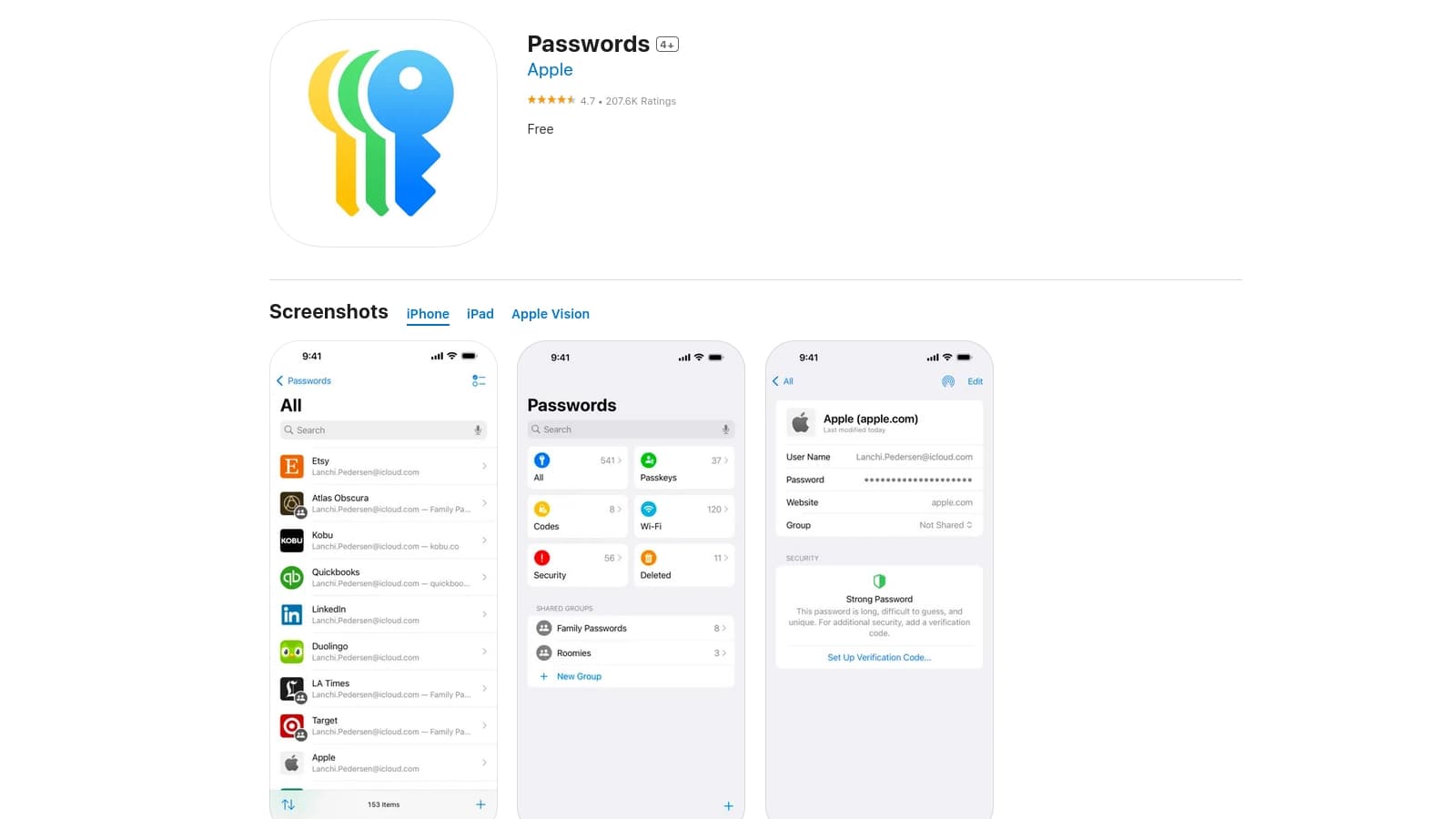 Apple Passwords screenshot