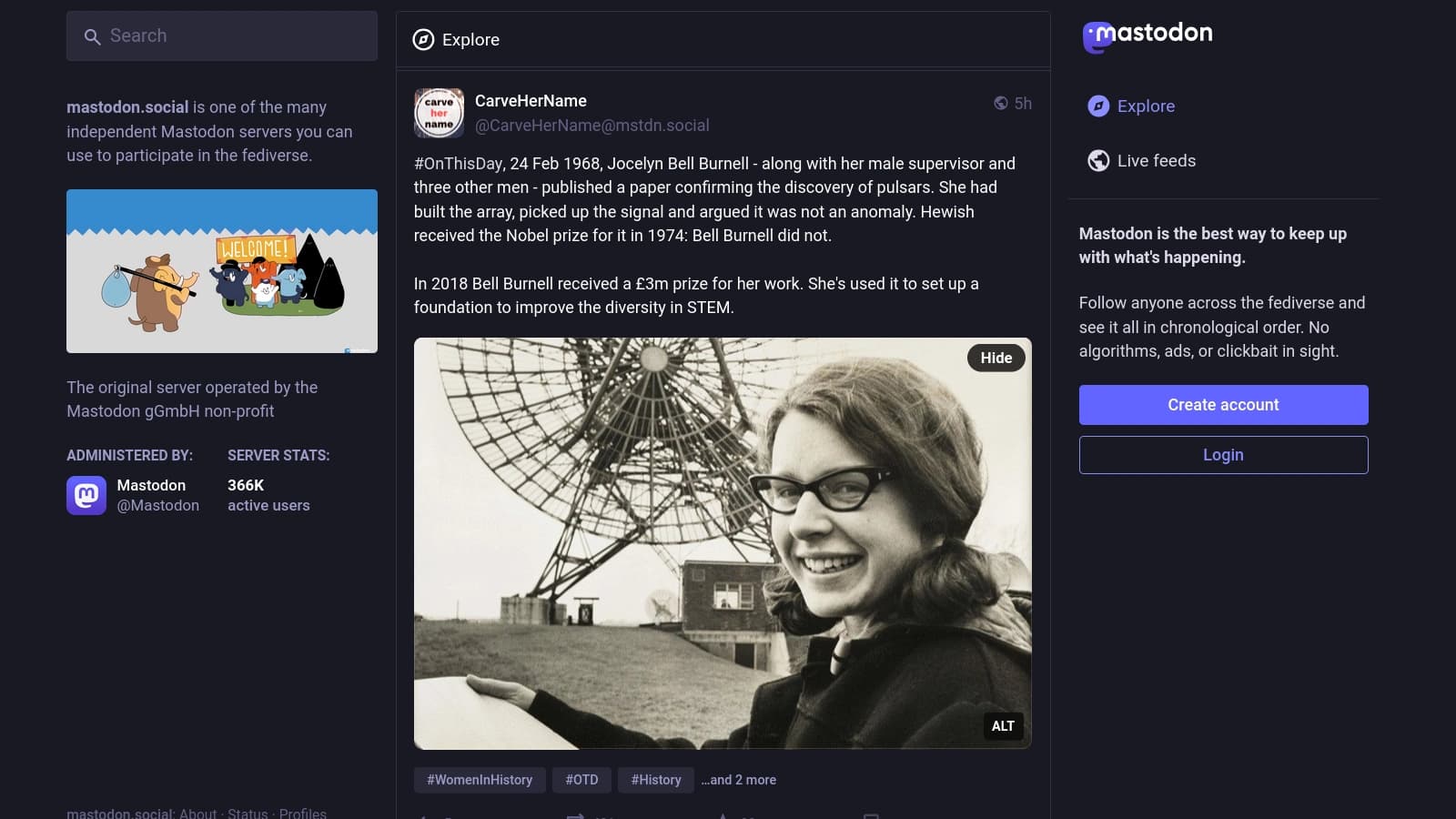 Mastodon screenshot