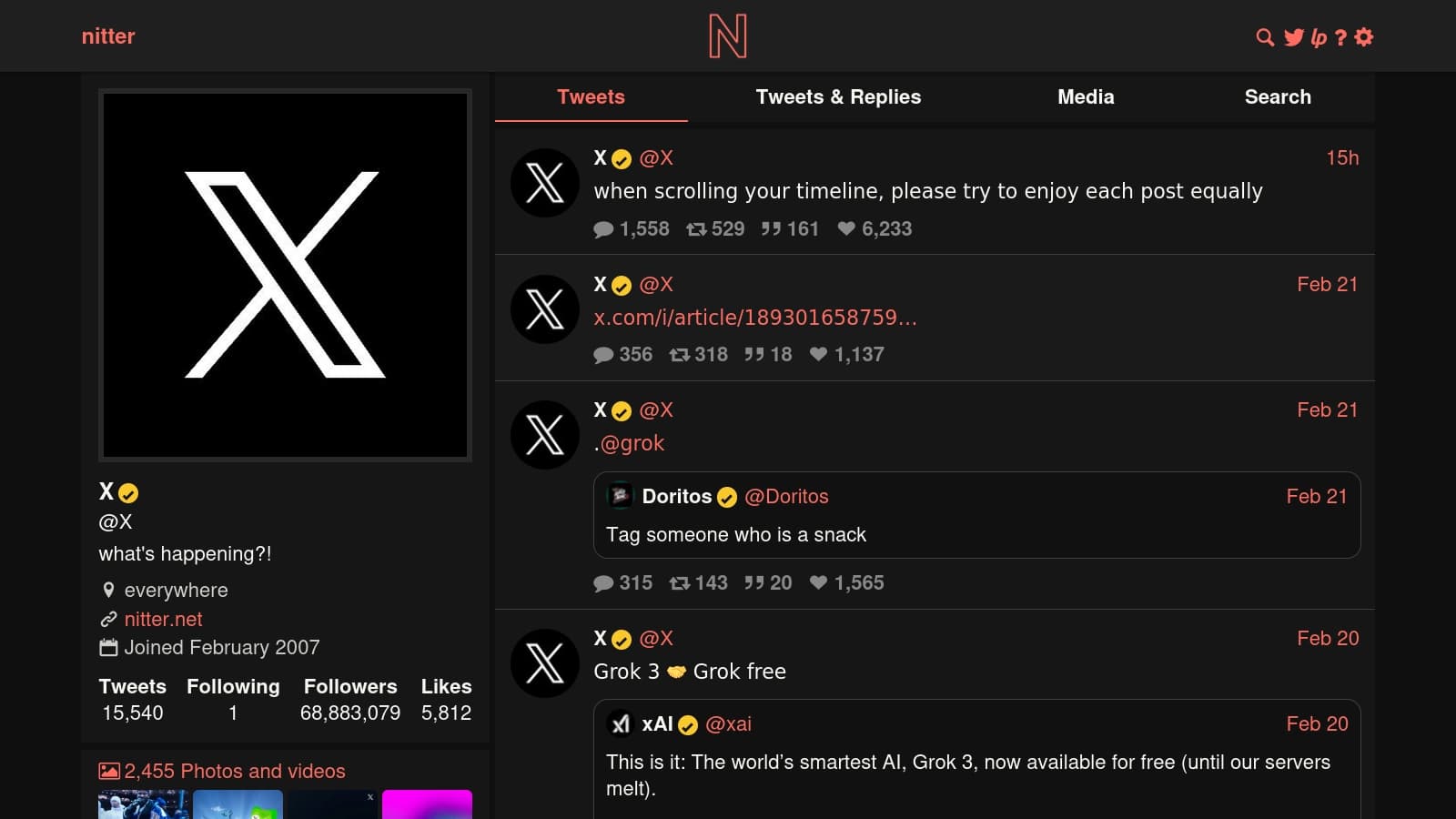 Nitter screenshot