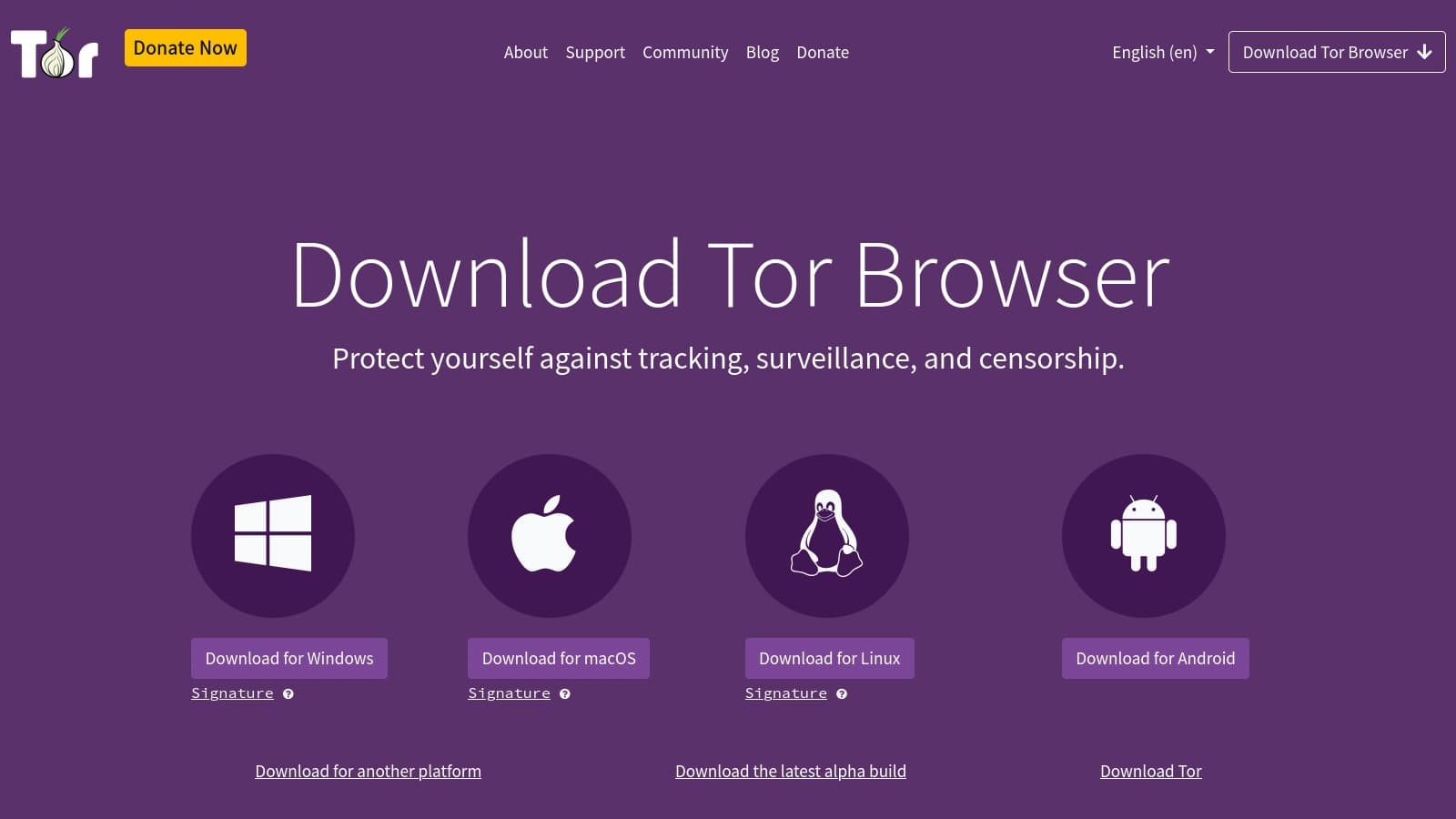 Tor Browser screenshot